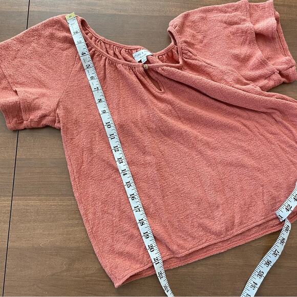 Madewell | Women’s Texture & Thread Tiered-Sleeve Top Layers Rusty Orange Fall S - Picture 9 of 11